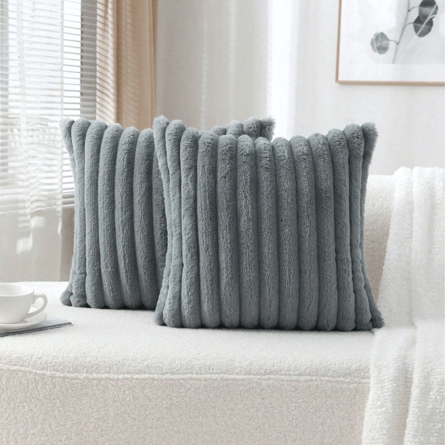 5-Piece Plush Velvet Pillow Set with Dual Textures for Cozy Home Decor 11