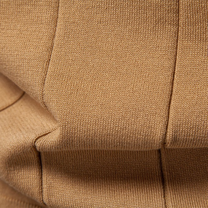 Llevant Men's Polo Shirt | Zip Neckline, Vertical Knit Pattern