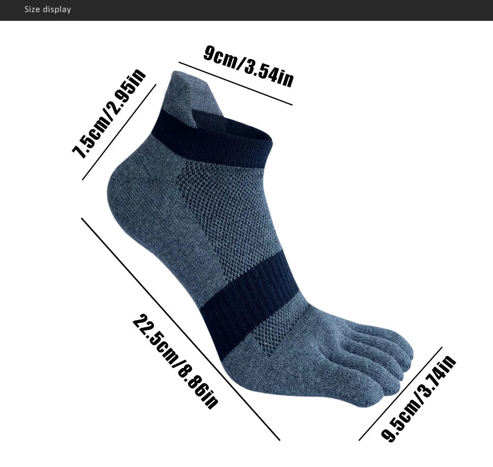 Men’s Toe Socks — Breathable Low-Cut Socks with Toe Separation Design