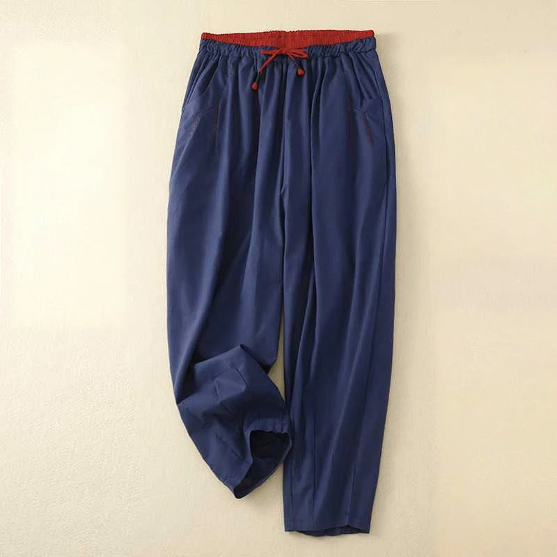 Avenlea — Breathable Linen Pants with Cinnamon Waistband for Summer Comfort