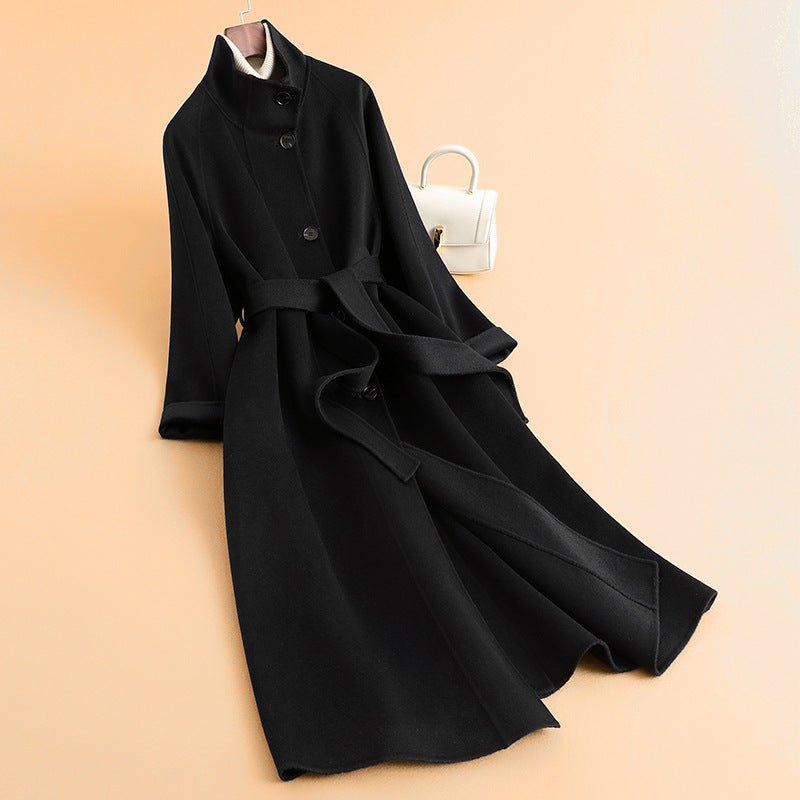 ADRIA™ MERINO WOOL LONGCOAT (Black XS) - | Zavonix