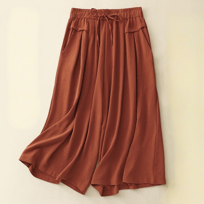 ARIANA LINEN PANTS (Rust XS) - | Zavonix