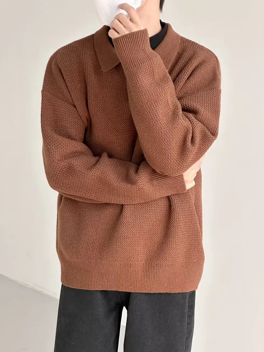 Old Money Sweater by Carlo Benedetti (Brown XS) - | Zavonix