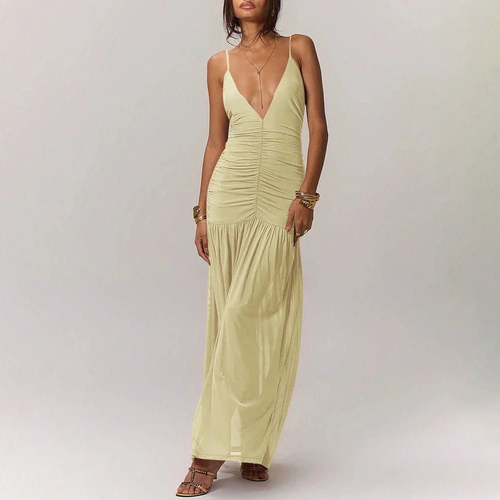 The Cannes Maxi Dress (Yellow S) - Women Dress | Zavonix