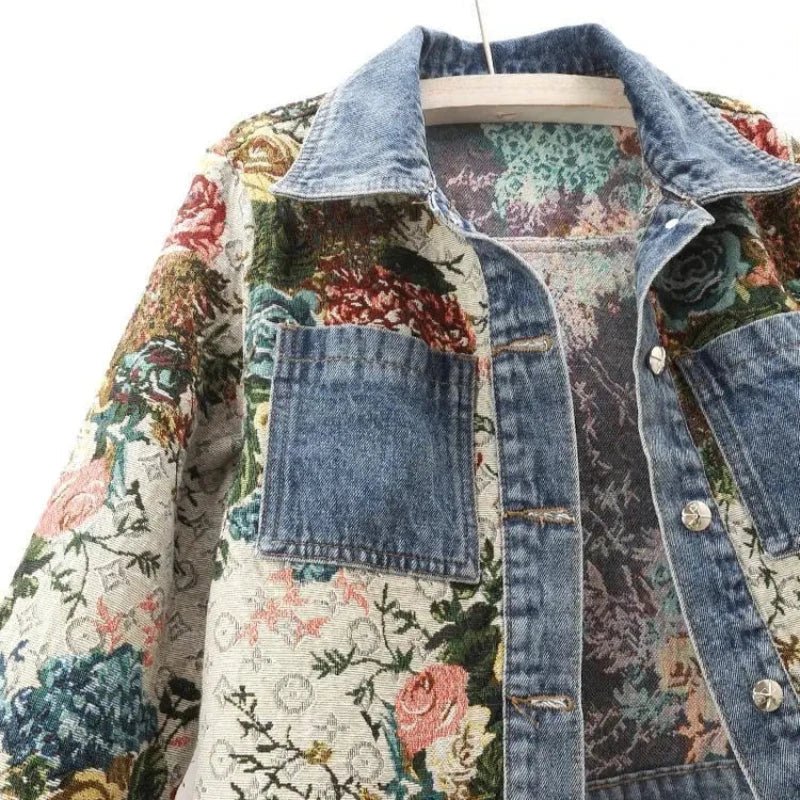 Denim - Floral Fusion™ — Unleash Fierce Confidence and Own Every Room You Enter - Zavonix