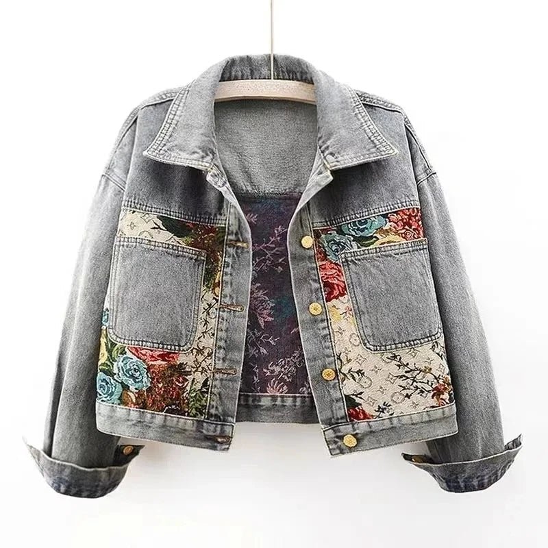Denim - Floral Fusion™ — Unleash Fierce Confidence and Own Every Room You Enter - Zavonix