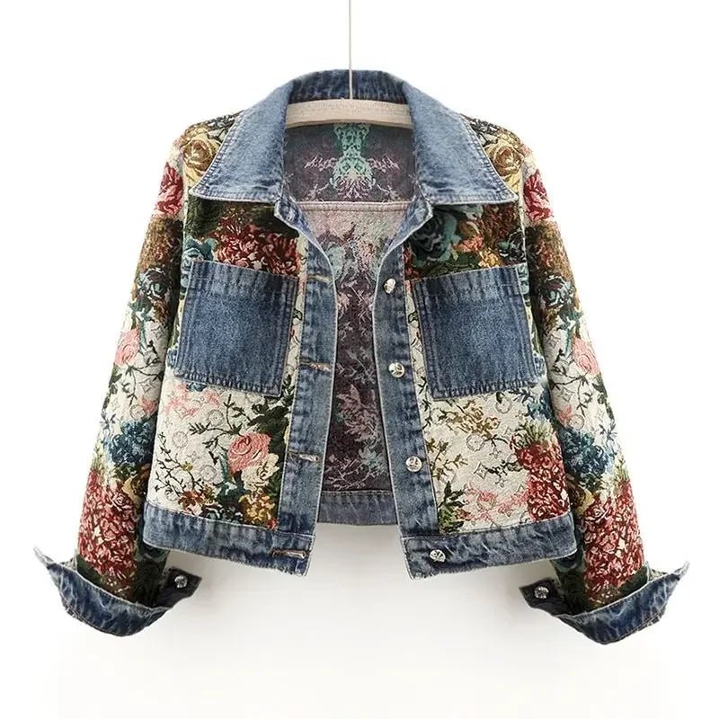 Denim - Floral Fusion™ — Unleash Fierce Confidence and Own Every Room You Enter - Zavonix