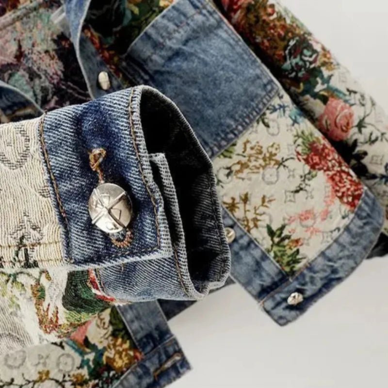 Denim - Floral Fusion™ — Unleash Fierce Confidence and Own Every Room You Enter - Zavonix