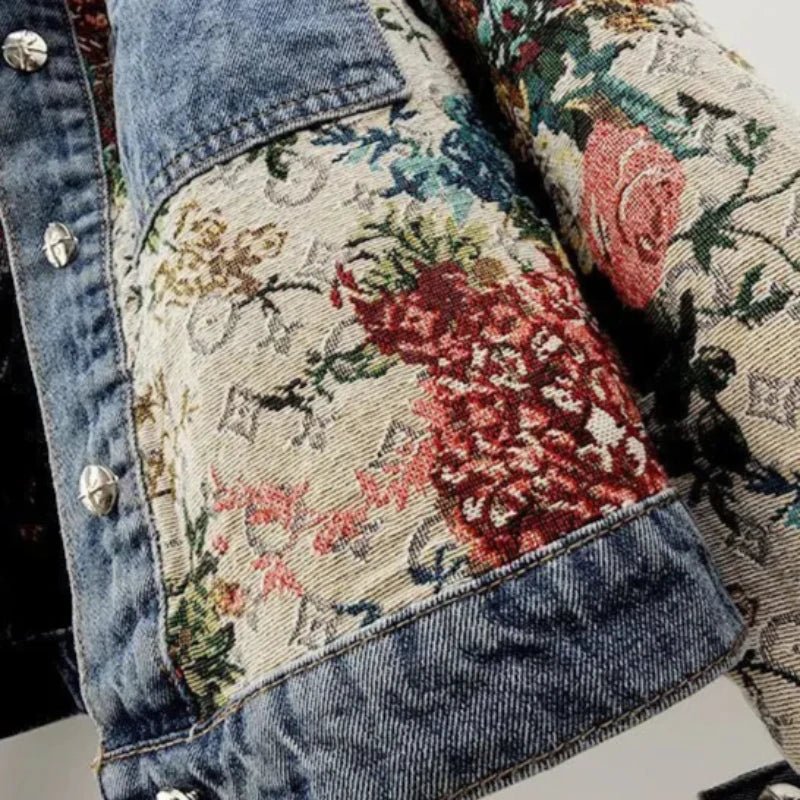 Denim - Floral Fusion™ — Unleash Fierce Confidence and Own Every Room You Enter - Zavonix