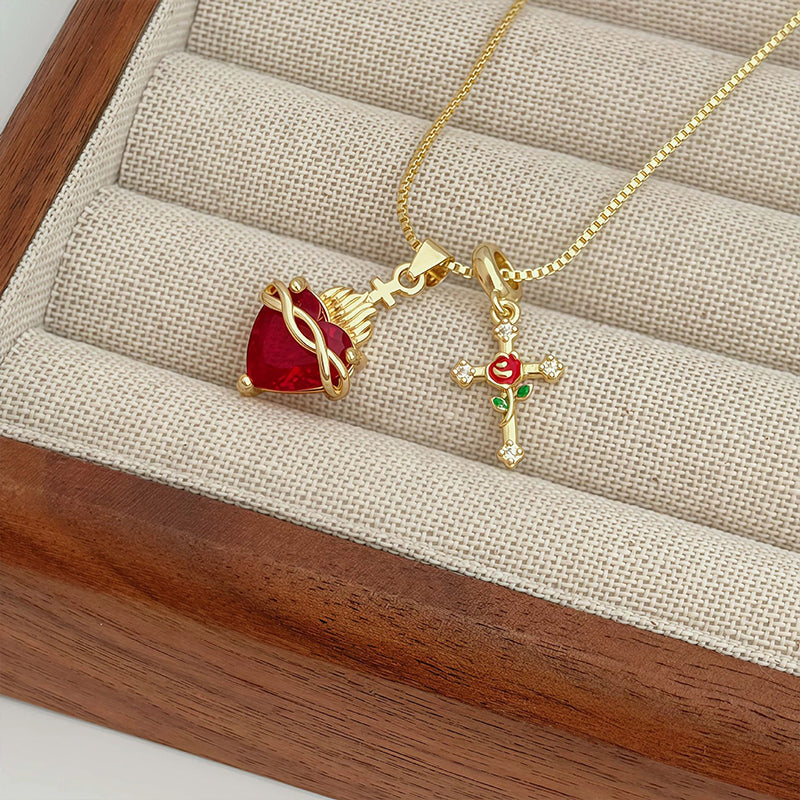 Fervor Heart Cross Pendant Necklace Product Image 06