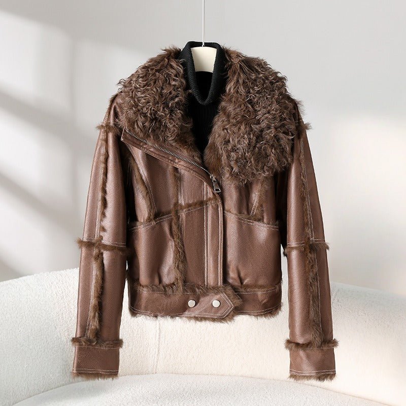 FREYA™ RABBIT FUR COAT (Brown XS) - | Zavonix