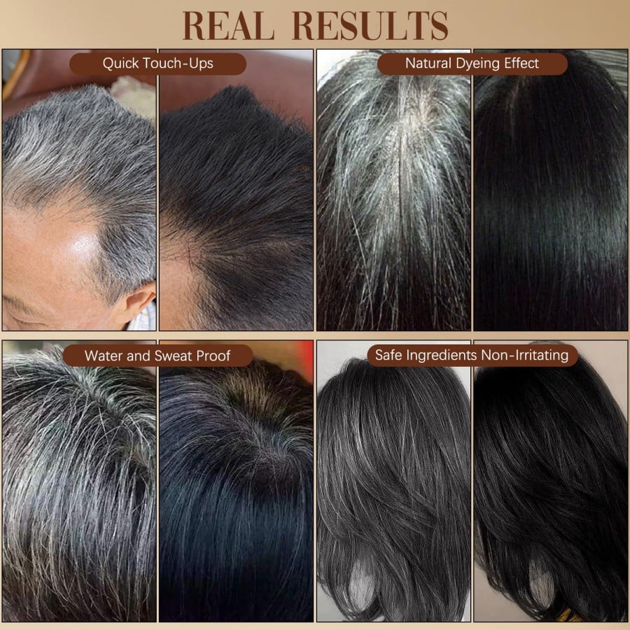 GrayAway Glide – Instant Hair Color Stick with Built - In Comb (Black Brown Buy 1) - | Zavonix