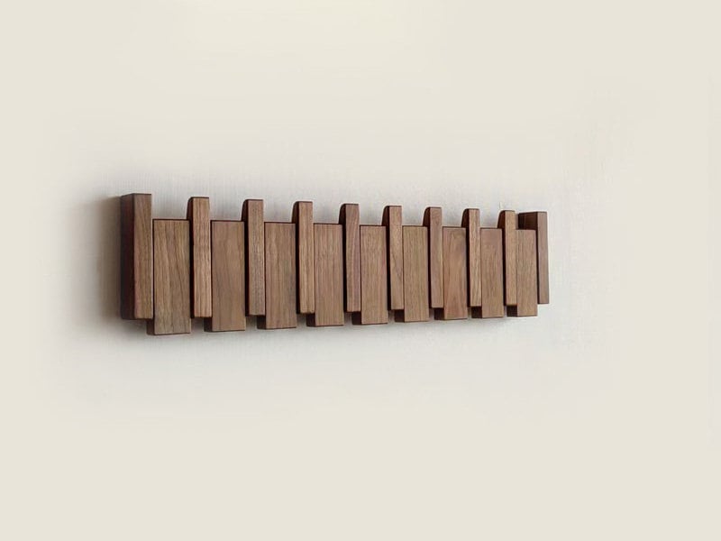 HarmonyHold™ — Transform Chaos into Stylish Calm with Effortless Elegance (Walnut Wood 4 Hooks) - home & garden | Zavonix