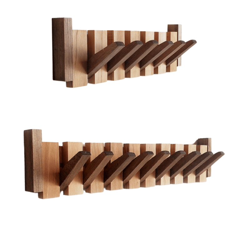 HarmonyHold™ — Transform Chaos into Stylish Calm with Effortless Elegance (Walnut Wood 4 Hooks) - home & garden | Zavonix