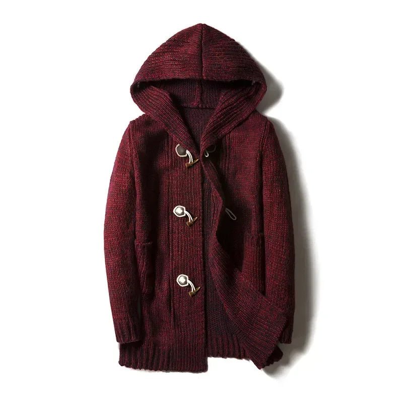 Hooded Knit Beast™ — Own the Cold with Bold Warmth and Unstoppable Style (Burgundy XS) - | Zavonix