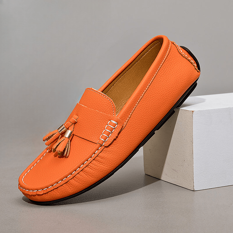 Italian Leather Loafers™ — Step Into Unforgettable Luxury and All - Day Confidence (Orange 14) - Shoes | Zavonix