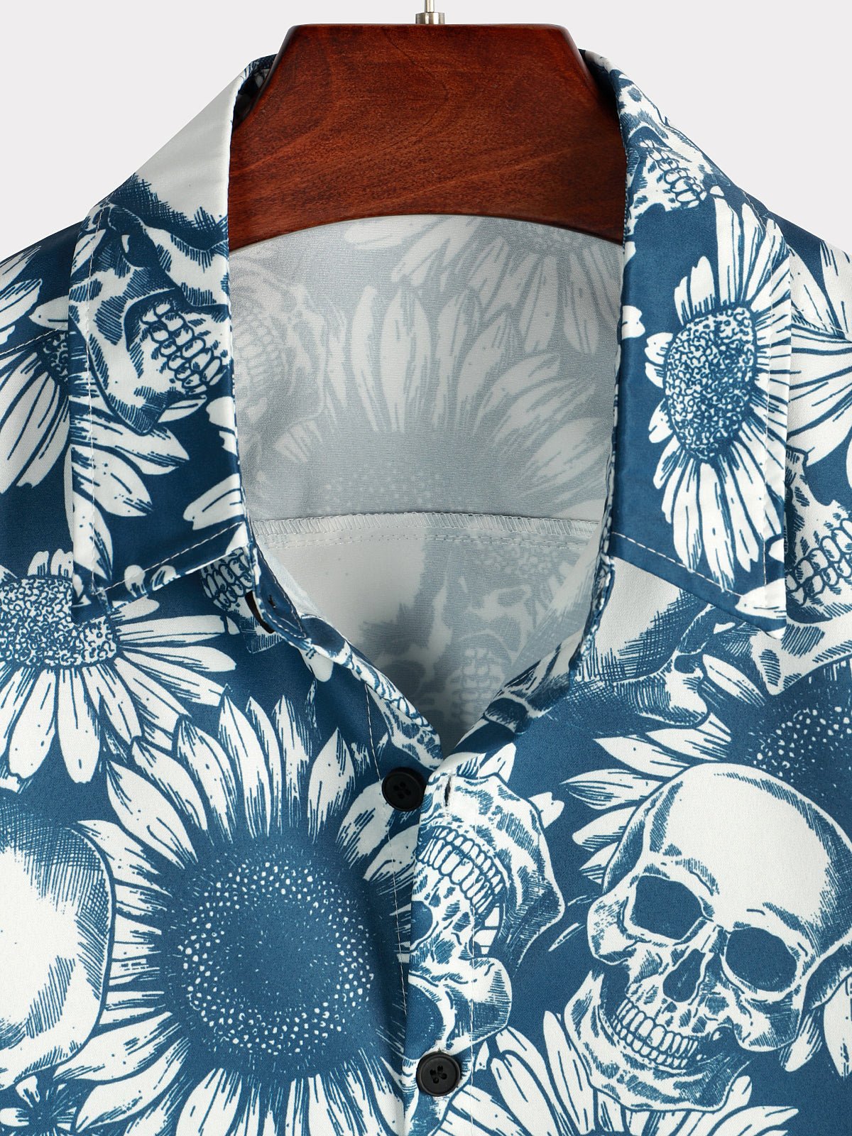 Kairos — Men’s Navy Blue Hawaiian Shirt with Button - Up Design - short - Zavonix