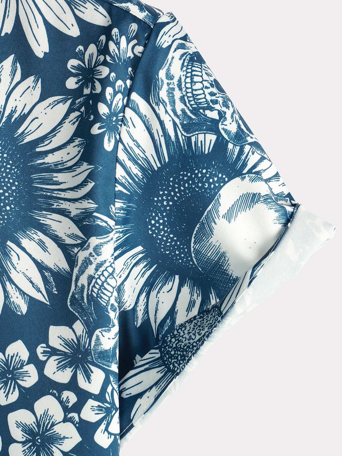 Kairos — Men’s Navy Blue Hawaiian Shirt with Button - Up Design - short - Zavonix