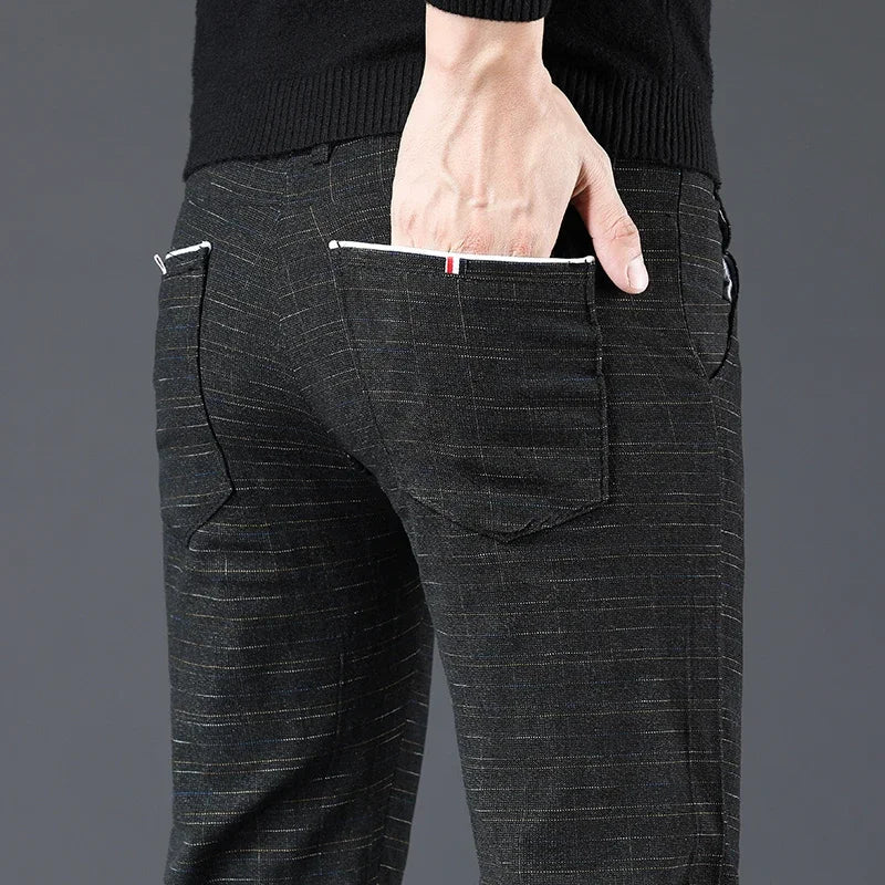 Kivo SlimFit — Warm Cotton Blend Slim Fit Pants with Stretch - Zavonix
