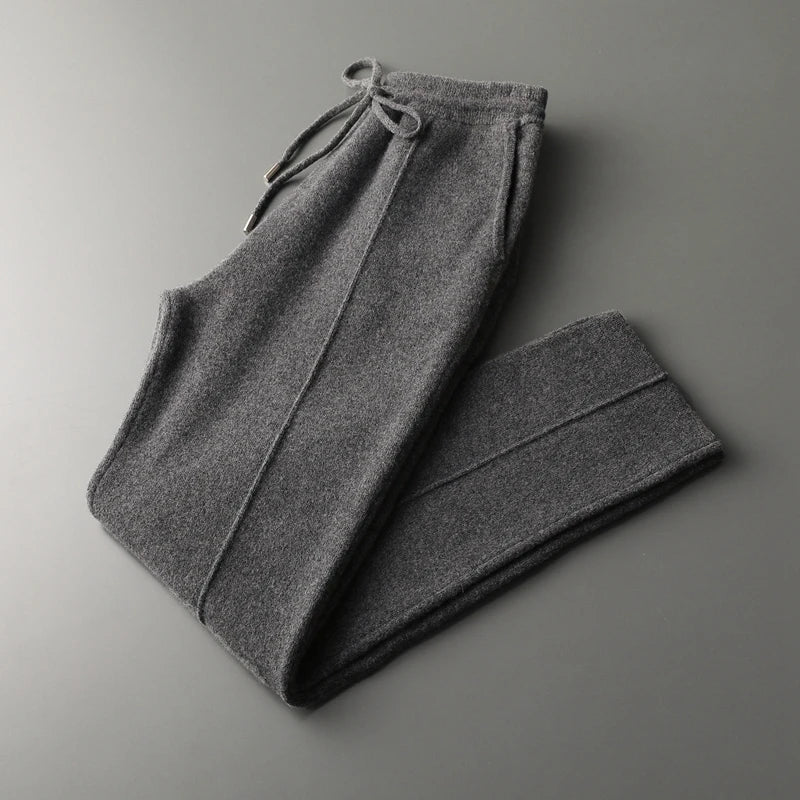Larenzi Wool Blend Trousers — Soft Cashmere Merino Pants with Tailored Fit - Zavonix