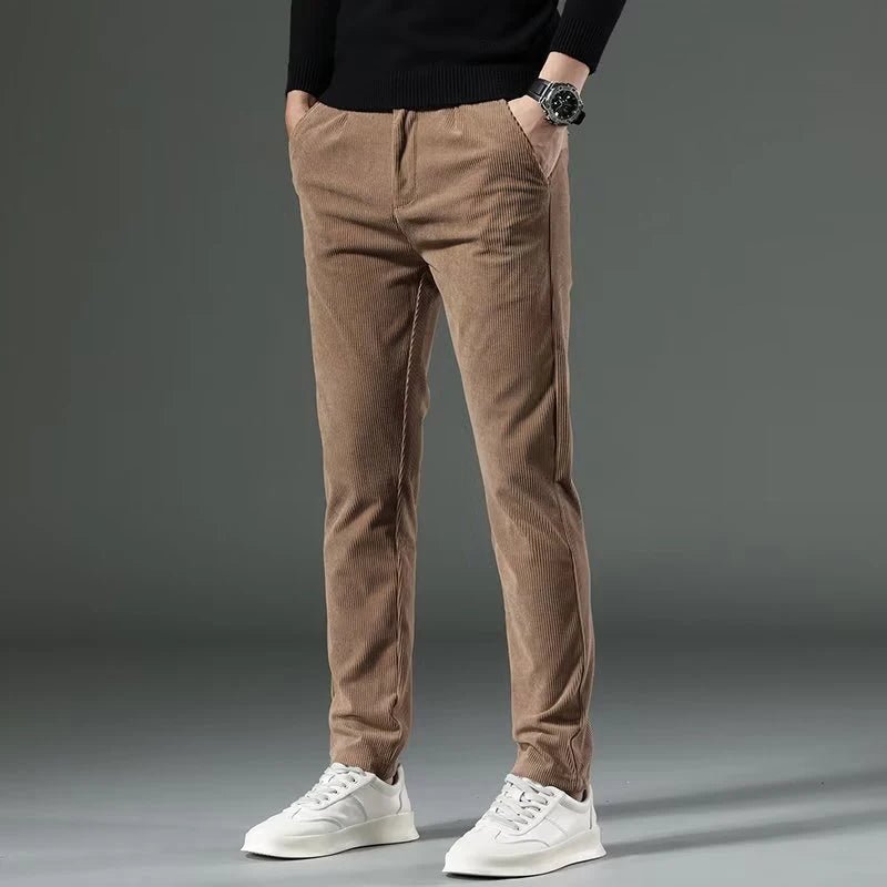 Larkford — Slim Fit Corduroy Pants with Stretch Comfort - Zavonix