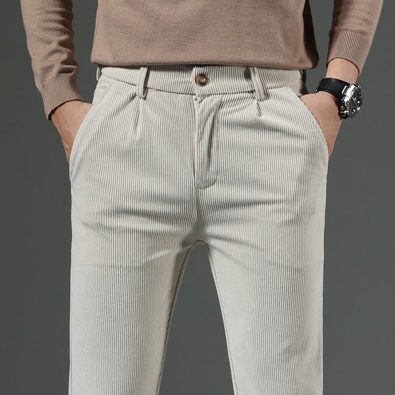 Larkford — Slim Fit Corduroy Pants with Stretch Comfort - Zavonix