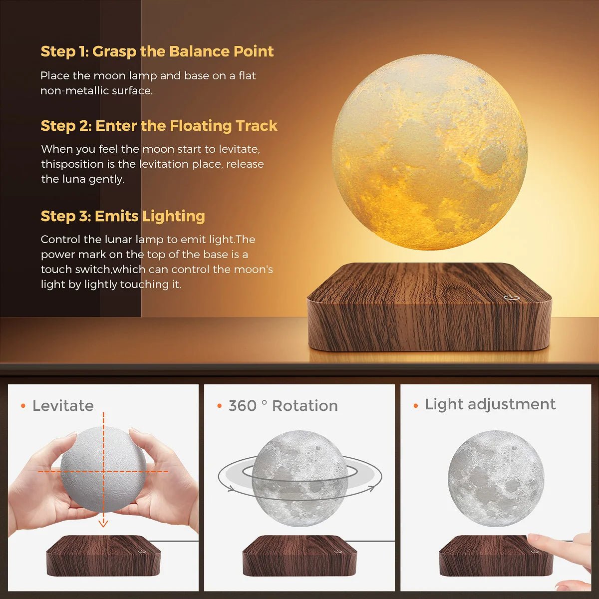 Levitating Moon Lamp - Zavonix