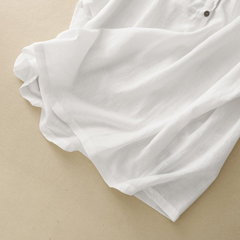 Linen Breeze Blouse™ — Own Every Room with Cooling Confidence and Effortless Style (Black XS) - | Zavonix