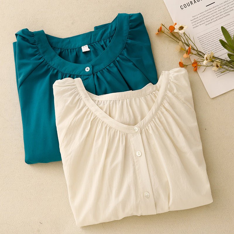 Linen Breeze Blouse™ — Slip Into Cool Confidence and Effortless Elegance (Teal XS) - | Zavonix