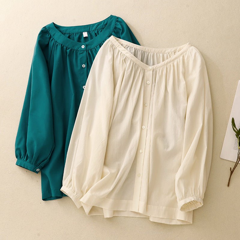 Linen Breeze Blouse™ — Slip Into Cool Confidence and Effortless Elegance (Teal XS) - | Zavonix