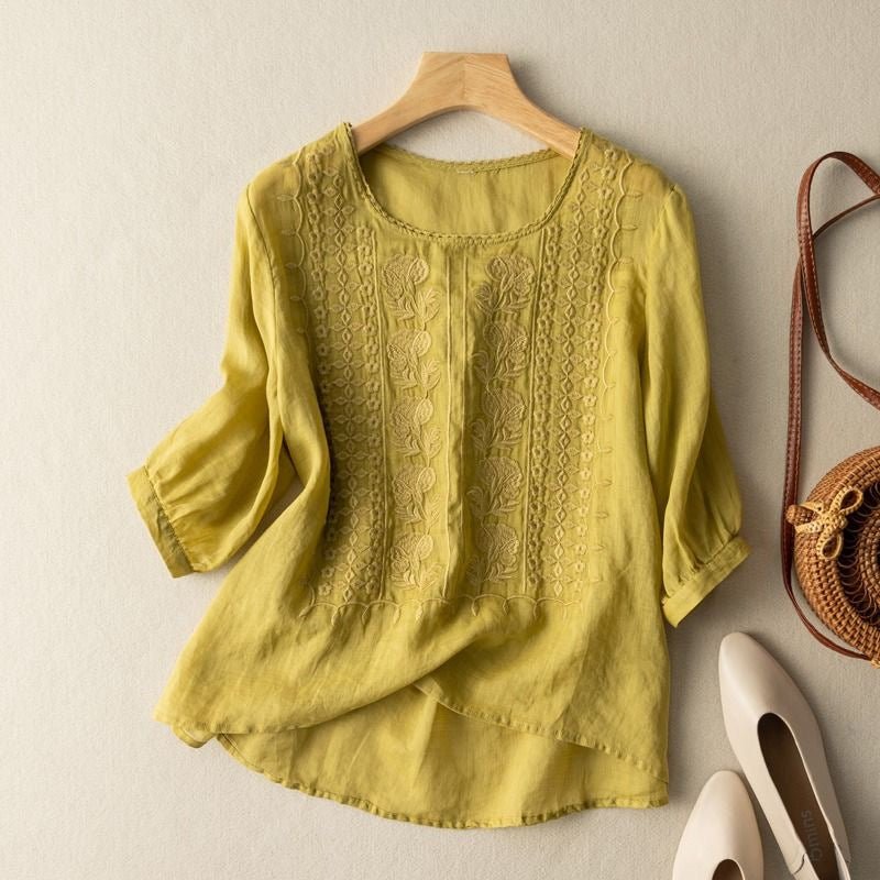 Linen Luxe Blouse™ — Feel Fresh, Flow Free, and Own Every Moment - Zavonix