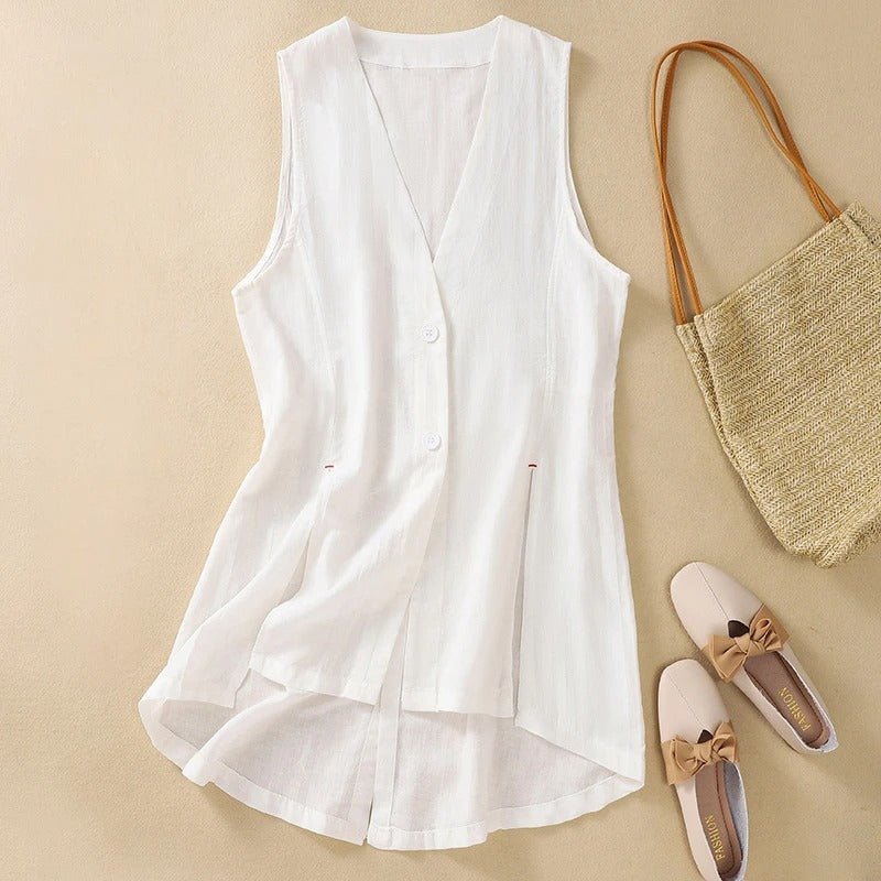 Linen Vest™ — Command Every Room with Cool, Effortless Sophistication (Black XS) - | Zavonix