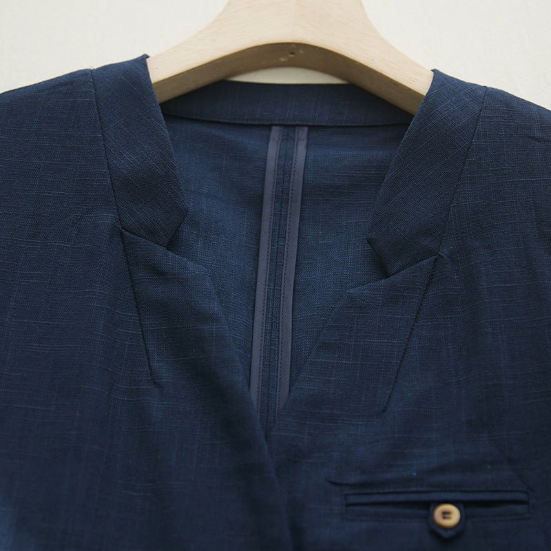 Linen Vest™ — Command Respect and Turn Every Head with Unstoppable Style (Navy Blue XS) - | Zavonix