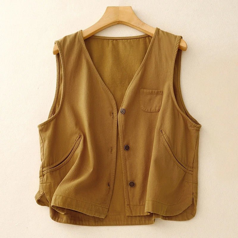 Linen Vest™ — Stay Fresh, Cool, and Effortlessly Stylish All Summer Long (Khaki XS) - | Zavonix