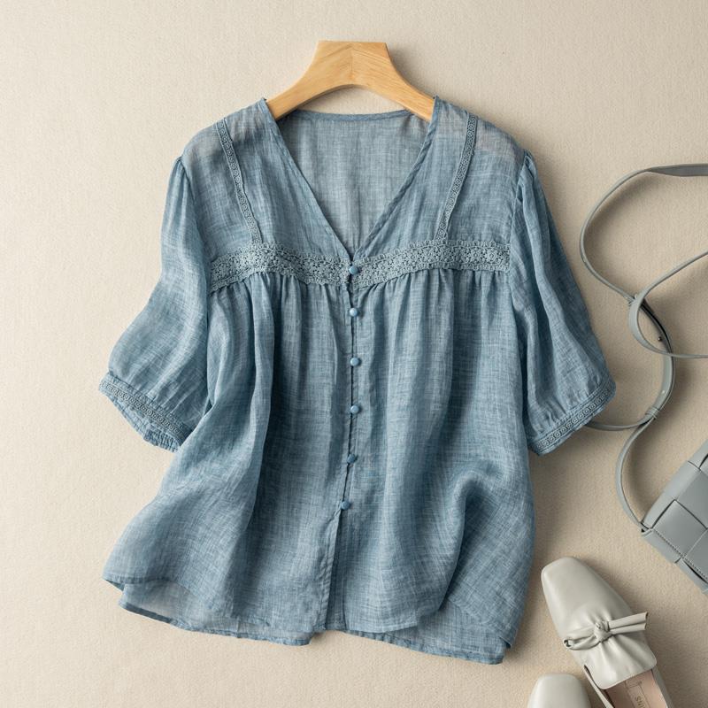 Linen Whisper™ — Effortless Elegance That Breathes Confidence All Day (Blue XS) - | Zavonix