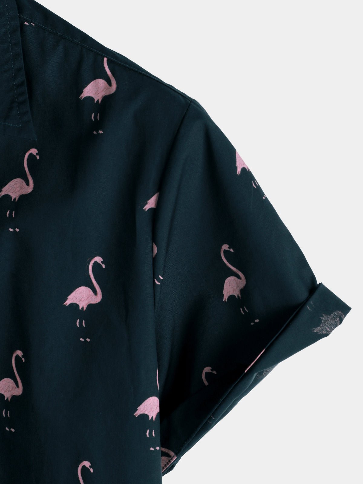 Liora — Men's Lightweight Cotton Summer Shirt with Flamingo Print - short - Zavonix