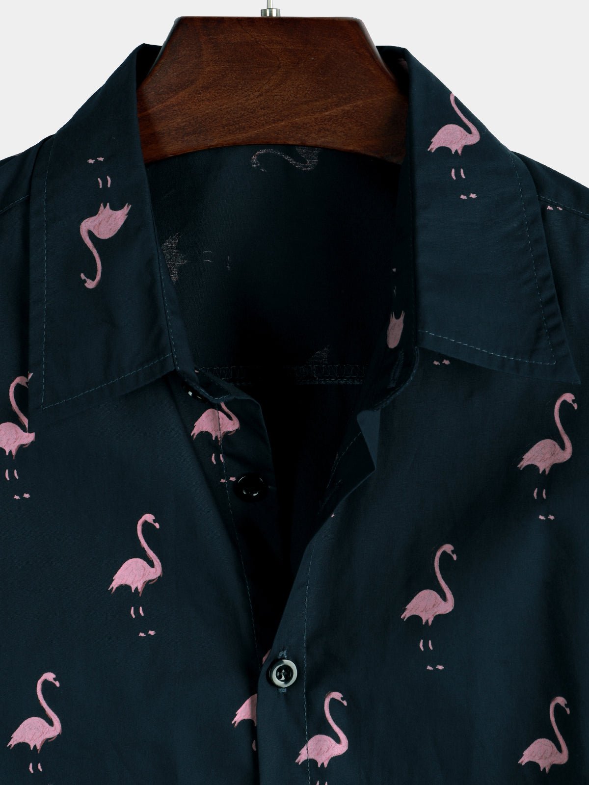 Liora — Men's Lightweight Cotton Summer Shirt with Flamingo Print - short - Zavonix