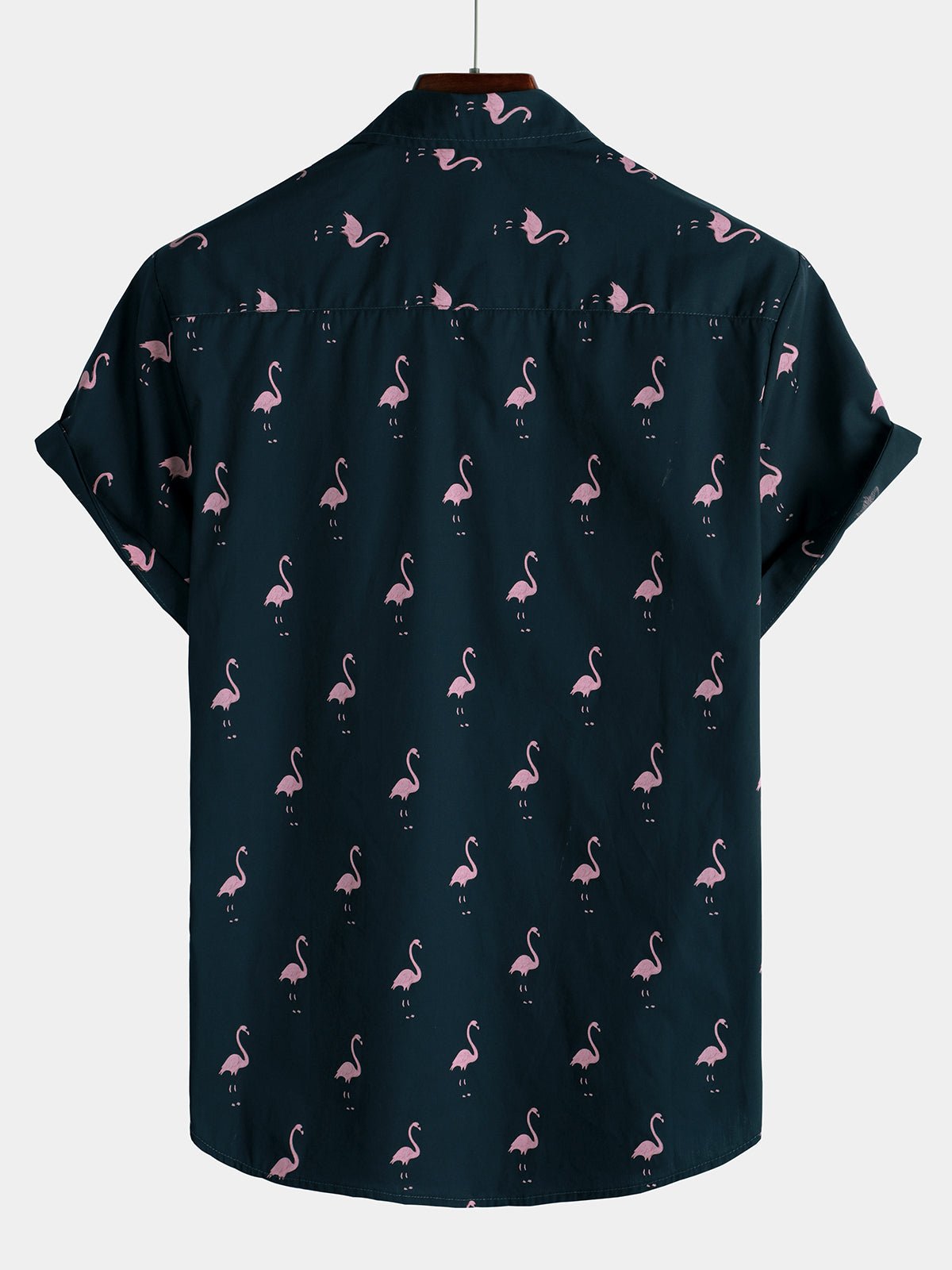 Liora — Men's Lightweight Cotton Summer Shirt with Flamingo Print - short - Zavonix