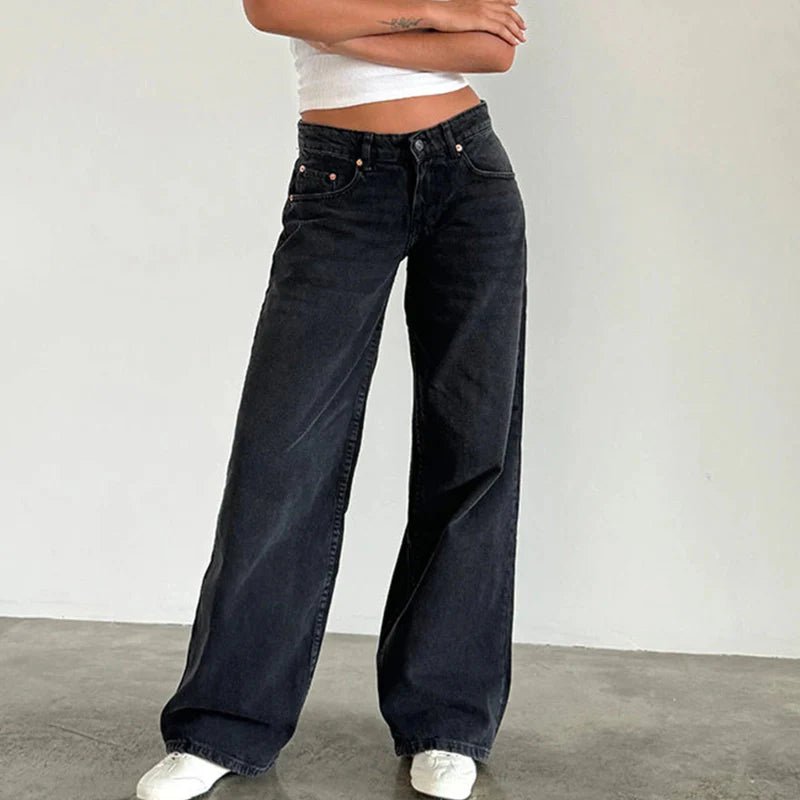 Liora Jeans — Women’s High - Rise Flow Denim with Comfortable Fit (Black XS (23 - 24)) - | Zavonix