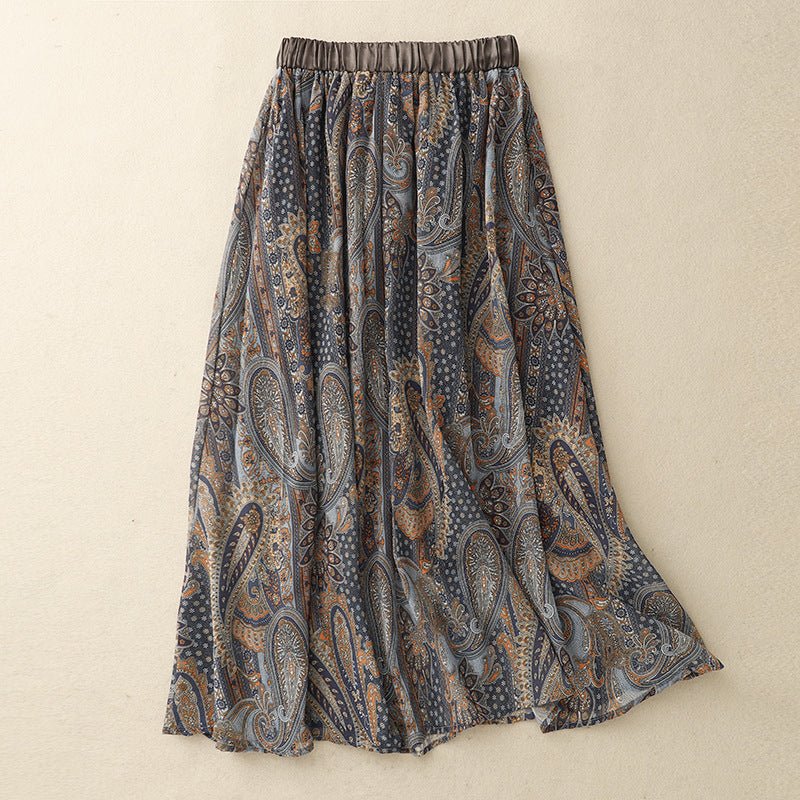 Liora Skirt — Lightweight Pleated Linen Skirt with Mesh Overlay (XS ) - | Zavonix