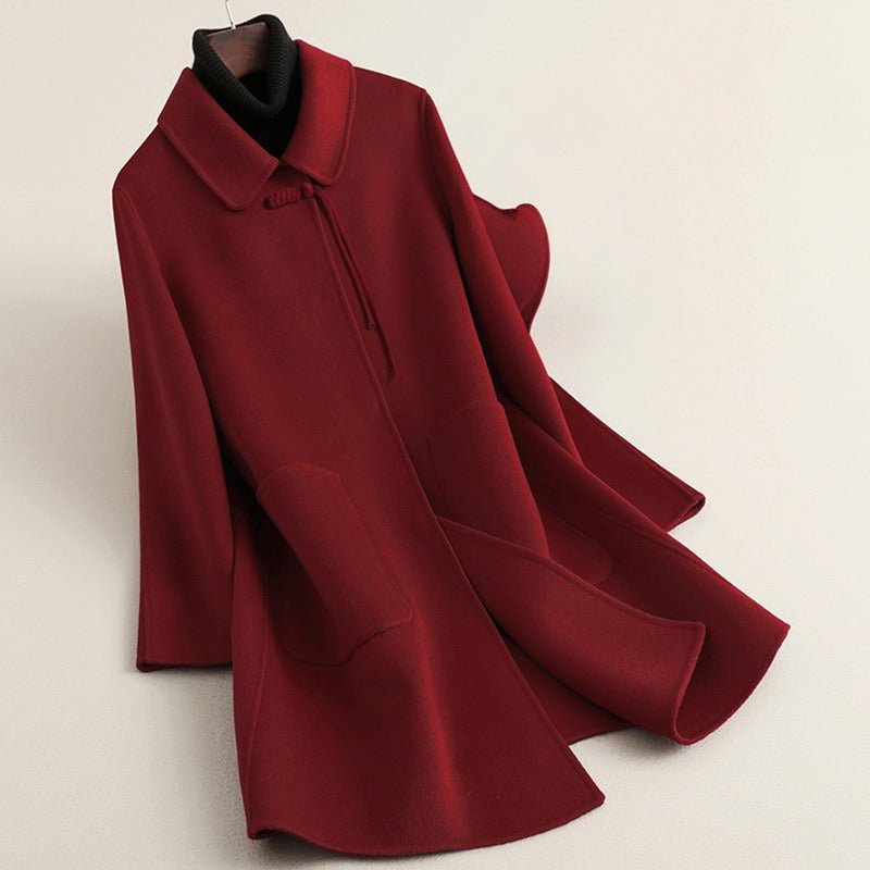 LISA WOOL LONG COAT (Red XS) - | Zavonix