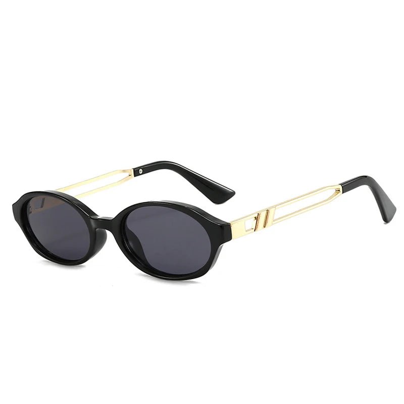 "Lolanda" Oval Sunglasses (Black // Green ) - Sunglasses | Zavonix