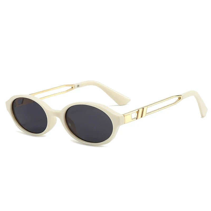 "Lolanda" Oval Sunglasses (Black // Green ) - Sunglasses | Zavonix