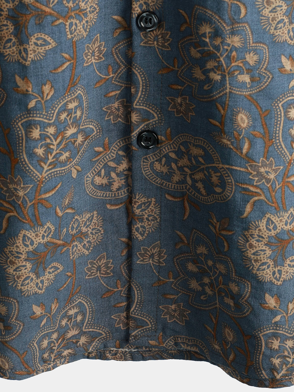 Lomara — Men's Lightweight Cotton Floral Shirt for Summer Comfort - short - Zavonix