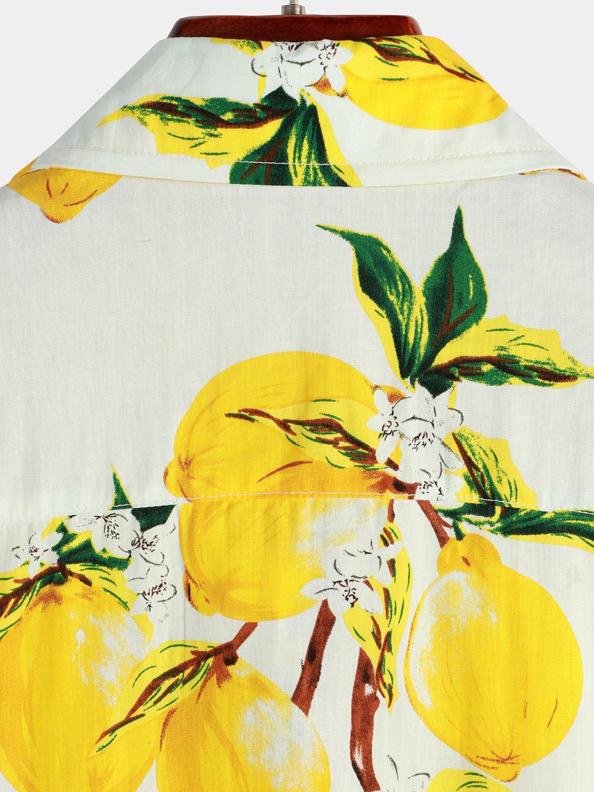 Lomari — Men’s Lightweight Cotton Hawaiian Shirt with Lemon Print - short - Zavonix
