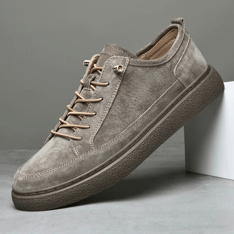 Lorento — Genuine Suede Sneakers with Cushioned Comfort and Durable Sole (Gray 6) - | Zavonix