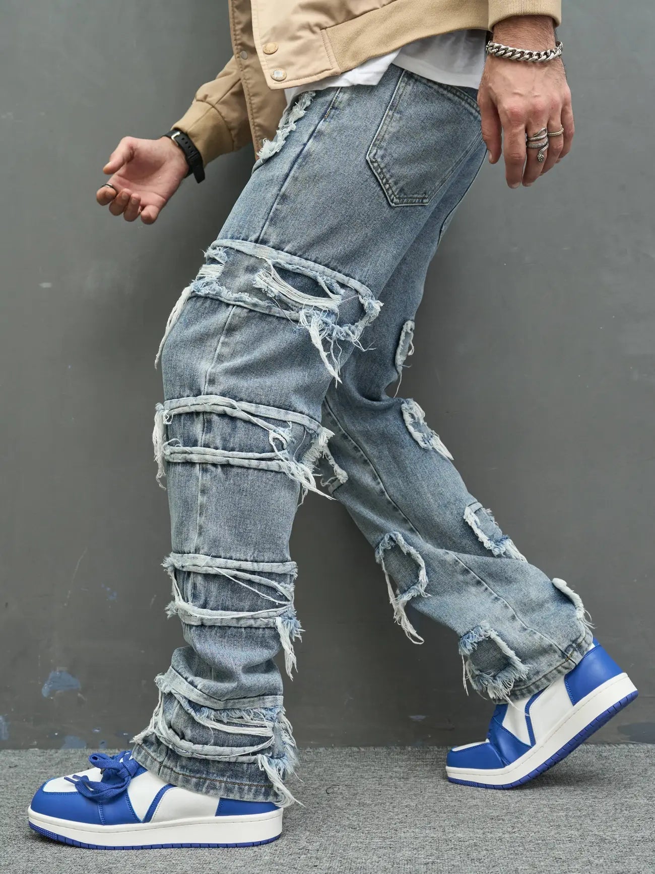 Lorio Weathered Jeans (Blue S) - | Zavonix