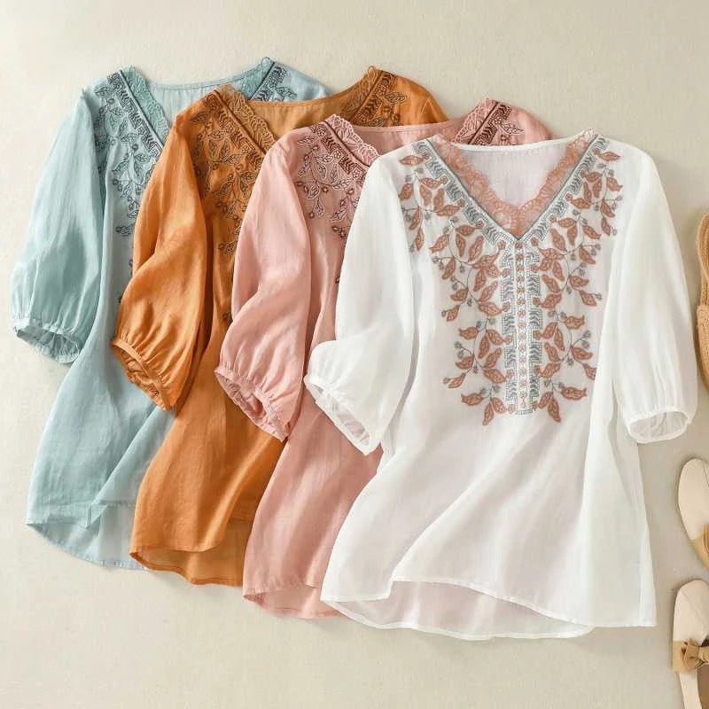 LumoraLuxe™ Blouse — Wrap Yourself in Effortless Elegance and Unstoppable Confidence (Orange XS) - | Zavonix