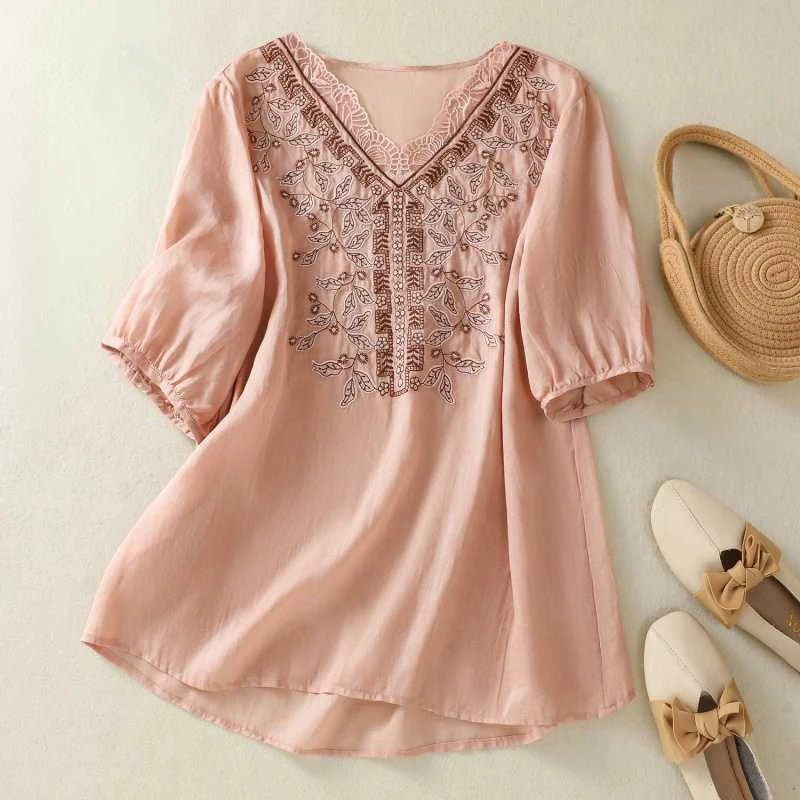 LumoraLuxe™ Blouse — Wrap Yourself in Effortless Elegance and Unstoppable Confidence (Pink XS) - | Zavonix