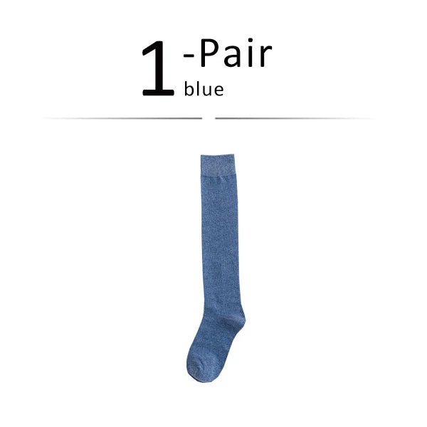 Luxéra Cotton Blend Stockings — Soft Breathable Women’s Socks with Support (Blue ) - | Zavonix